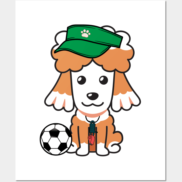 Poodle Playing Soccer Wall Art by Pet Station